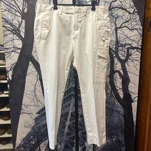 Ralph Lauren Purple Label White Cargo Nautical Military Pants